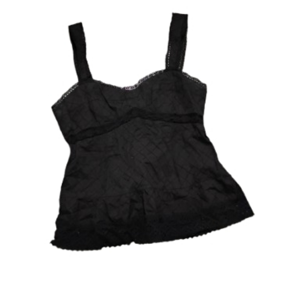 Nanette Lepore Black Lace-Trim Camisole Tank